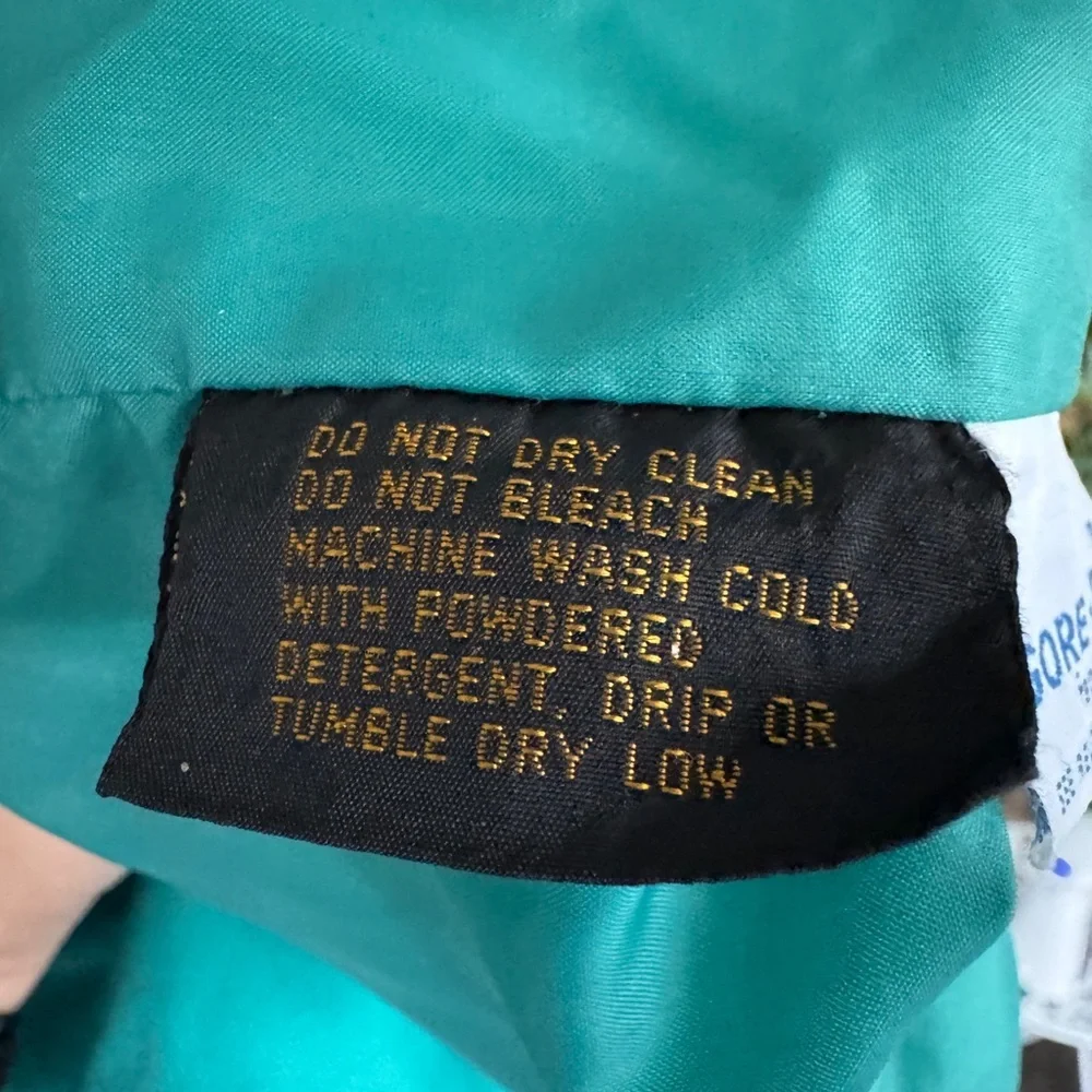 Vintage Eddie Bauer Gore-Tex Jacket Mens Small Teal Green Outdoor Anorak ✨ - Picture 12 of 14